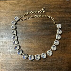 J. Crew Gold Necklace with Clear Stones